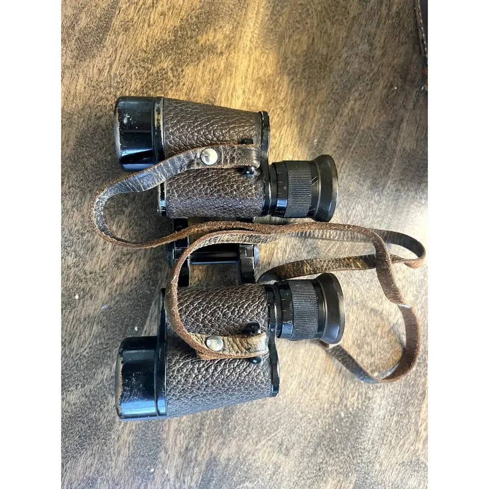 WW2 Japanese Field Binoculars with Leather Carrying‎ Case Renox 6 x 25